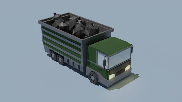 Garbage truck Modello 3D .c4d .max .obj .3ds .fbx .stl .blend