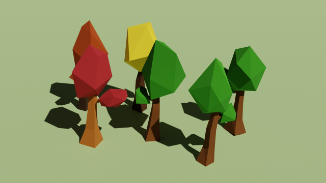 Trees summer autumn 3D Model .c4d .max .obj .3ds .fbx .stl .blend 