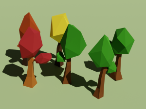 Trees summer autumn 3D Model