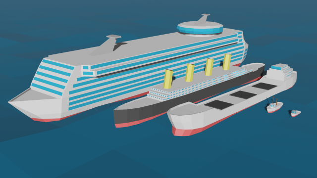 Ships Pack Lowpoly 3D Модель .c4d .max .obj .3ds .fbx .stl .blend 