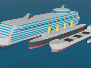 Ships Pack Lowpoly Modello 3D