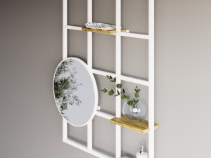 Wall shelf with mirror 3D 모델