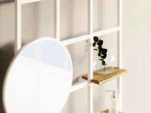 Wall shelf with mirror 3D Model