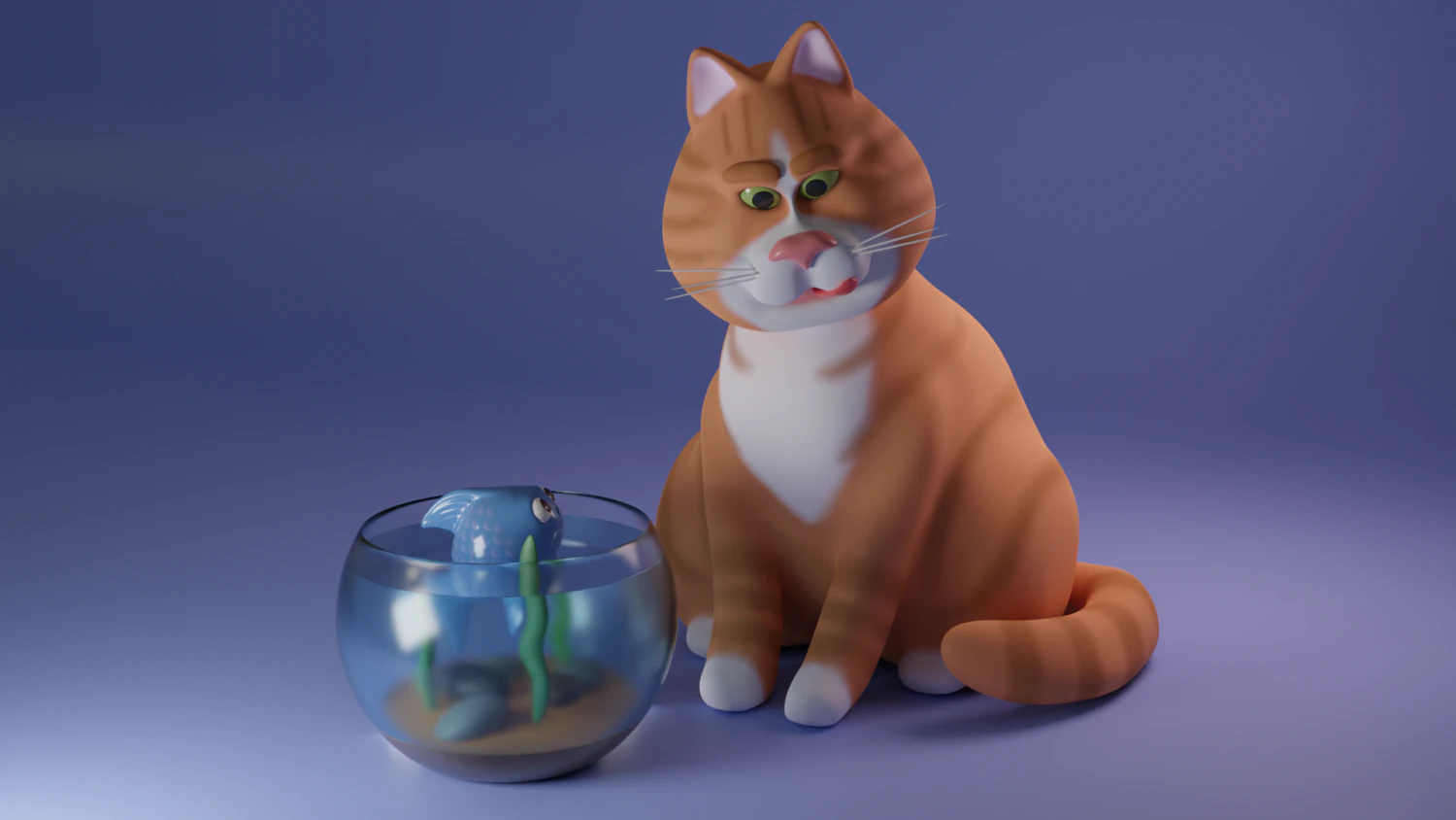 Gato fofo Modelo 3D .c4d .max .obj .3ds .fbx .stl .blend 