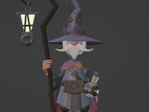 Magician wizard holding lantern 3D Model