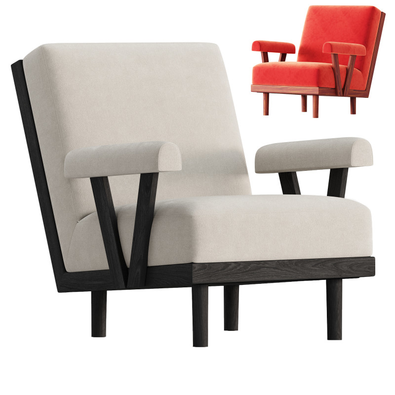 Howie Armchair 3D Model .c4d .max .obj .3ds .fbx .stl .blend 