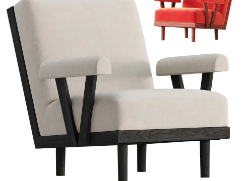 ハウイーアームチェア 3Dモデル