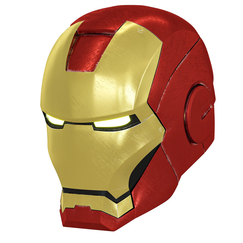 Iron Man Helmet 3D 模型 .c4d .max .obj .3ds .fbx .stl .blend 