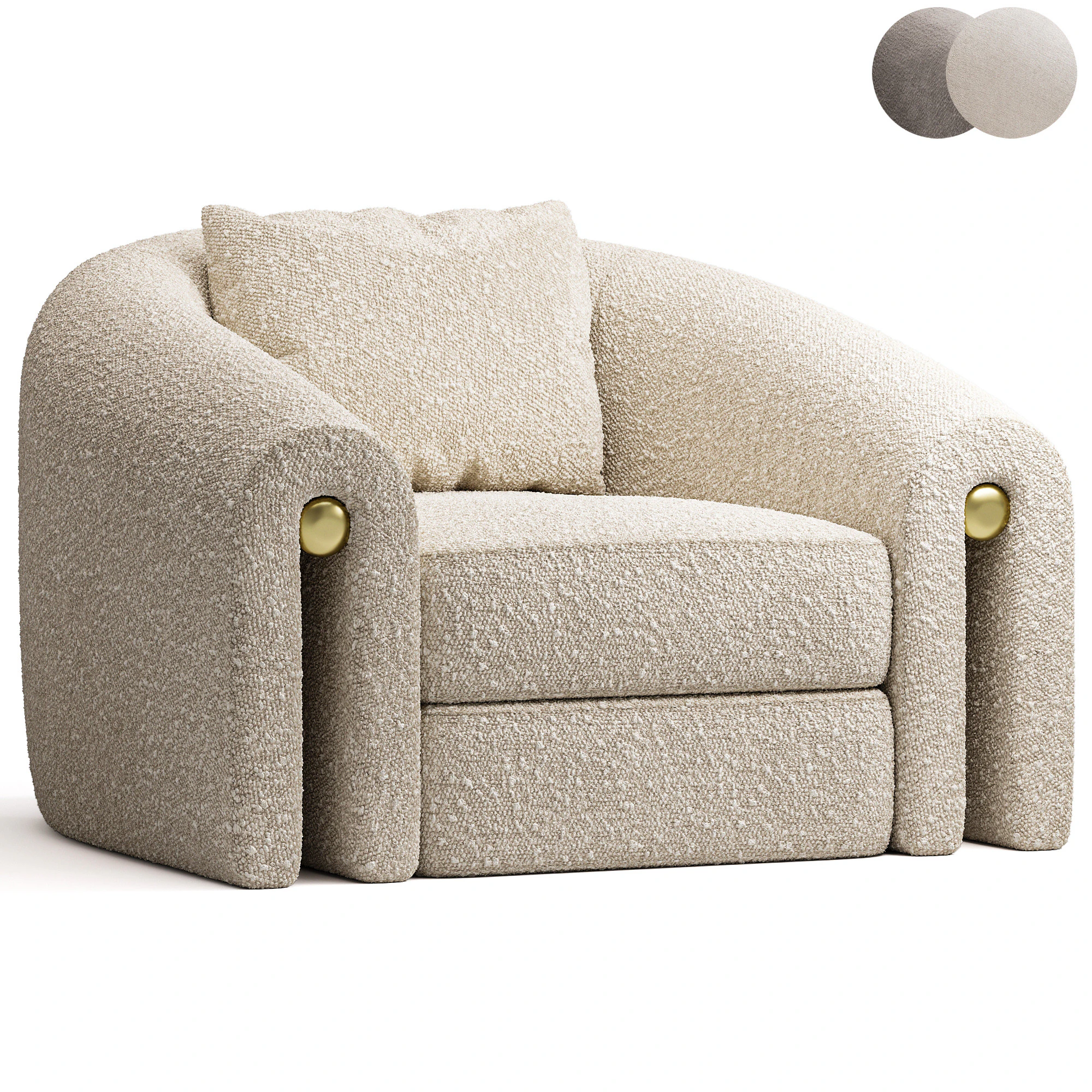 Davis Armchair 3D Model .c4d .max .obj .3ds .fbx .stl .blend 