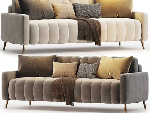 Sofa Markful Velvet Gray 3Dモデル