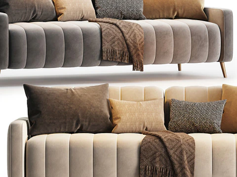 Sofa Markful Velvet Gray 3D Model