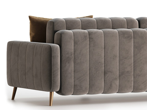 Sofa Markful Velvet Gray Modèle 3D