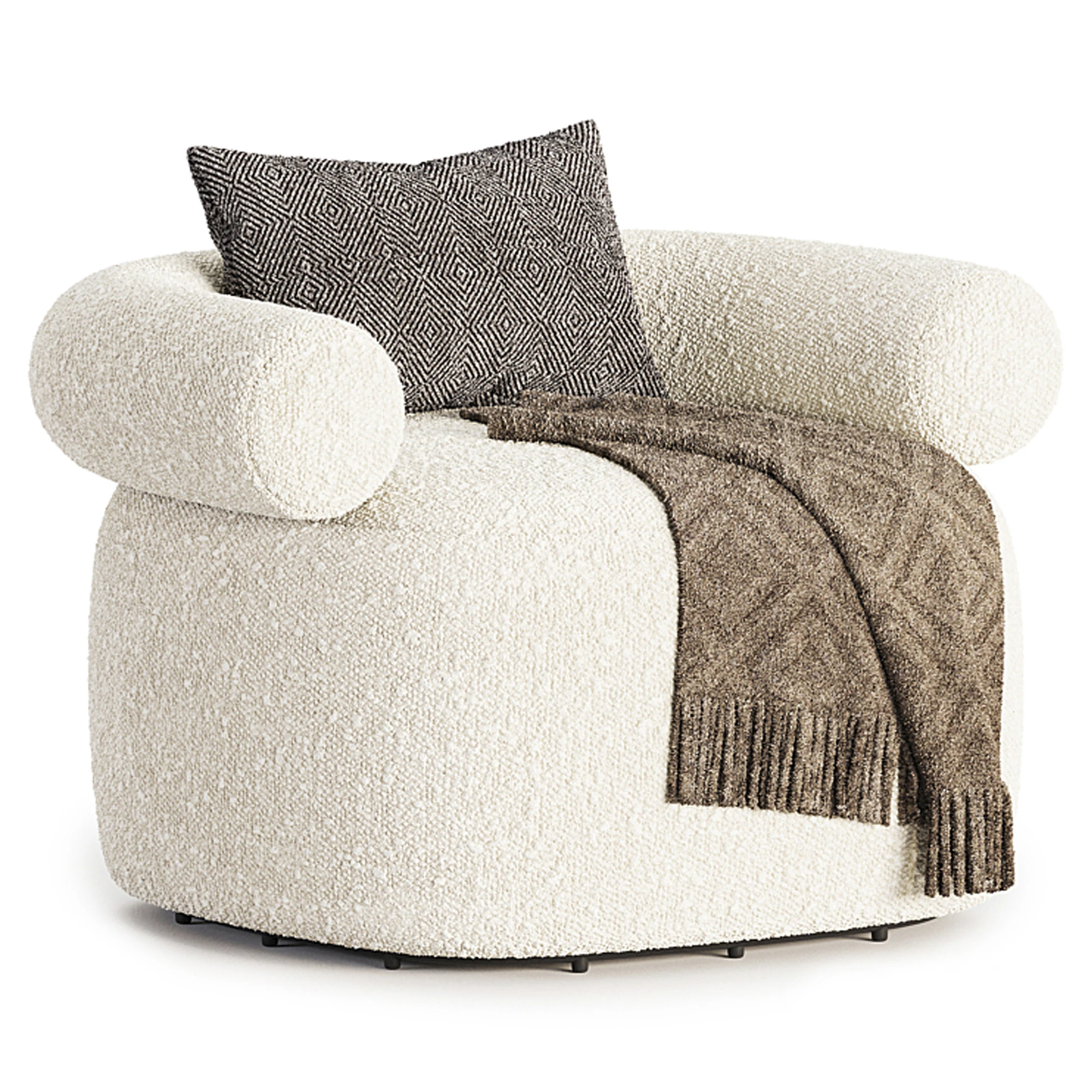 Huggy Swivel Armchair 3D Model .c4d .max .obj .3ds .fbx .stl .blend 