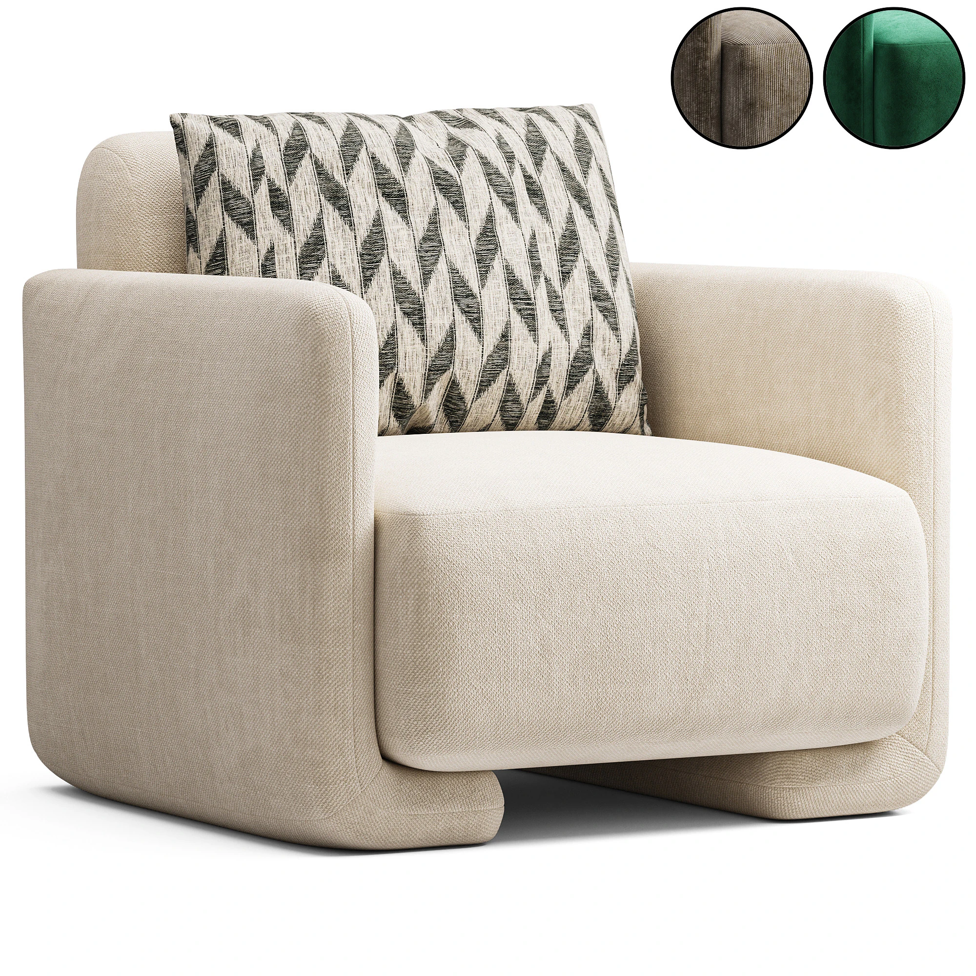 FALLON ARM CHAIR 3D Model .c4d .max .obj .3ds .fbx .stl .blend 