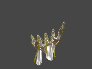 All hand muscles bones and nerves 3D Model