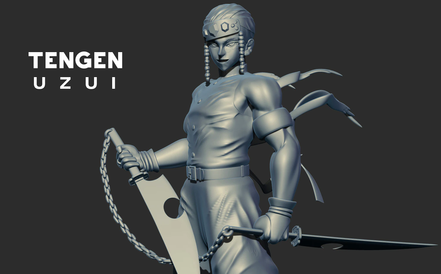 Demon Slayer Tengen Uzui 3D print model 3D Print Model .c4d .max .obj .3ds .fbx .stl .blend