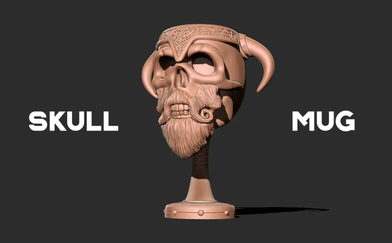 Skull mug 3D print model 3D Принт Модель .c4d .max .obj .3ds .fbx .stl .blend 