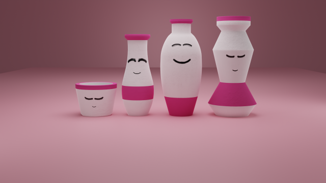 Decorative Cute Vases 3D Model .c4d .max .obj .3ds .fbx .stl .blend 