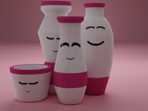 Decorative Cute Vases 3D Model