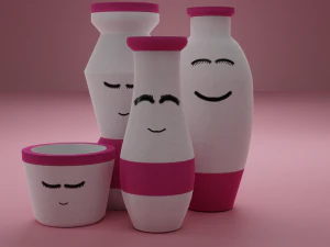 Decorative Cute Vases 3D Model