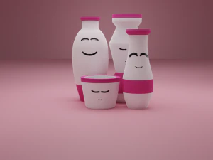 Decorative Cute Vases 3D Model