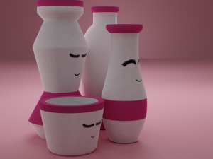 Decorative Cute Vases 3D Model