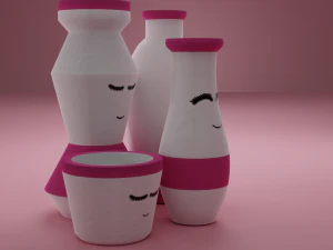 Decorative Cute Vases 3D Model