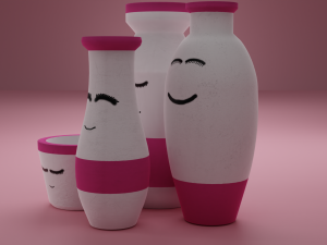Decorative Cute Vases 3D Model