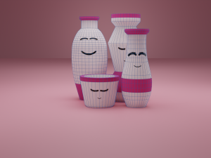 Decorative Cute Vases 3D Model