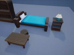Stylized Bedroom Furniture 3Dモデル