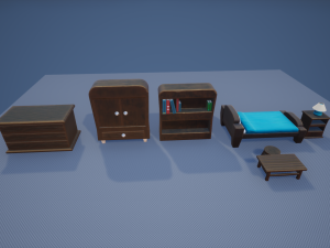 Stylized Bedroom Furniture 3Dモデル