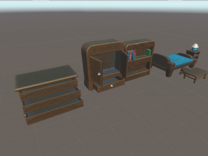 Stylized Bedroom Furniture 3Dモデル