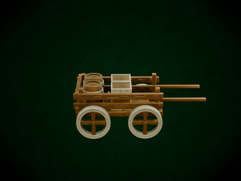 Stylized Wood Cart 3D मॉडल