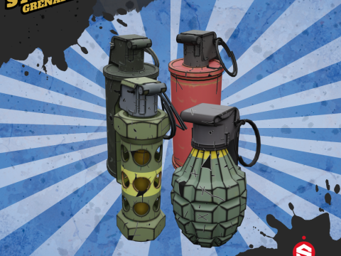Stylized Grenades 3D-Modell