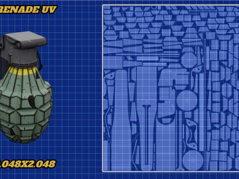 Stylized Grenades 3D Model