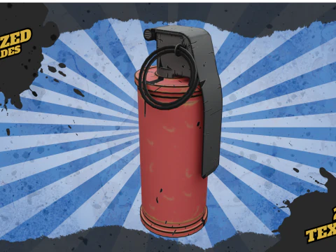 Stylized Grenades 3D Model