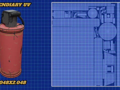 Stylized Grenades 3D Model