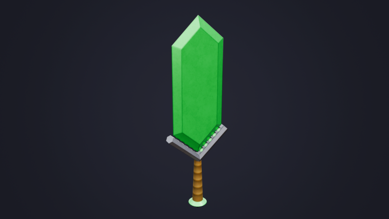 Stylized Emerald Sword 3D 模型 .c4d .max .obj .3ds .fbx .stl .blend 