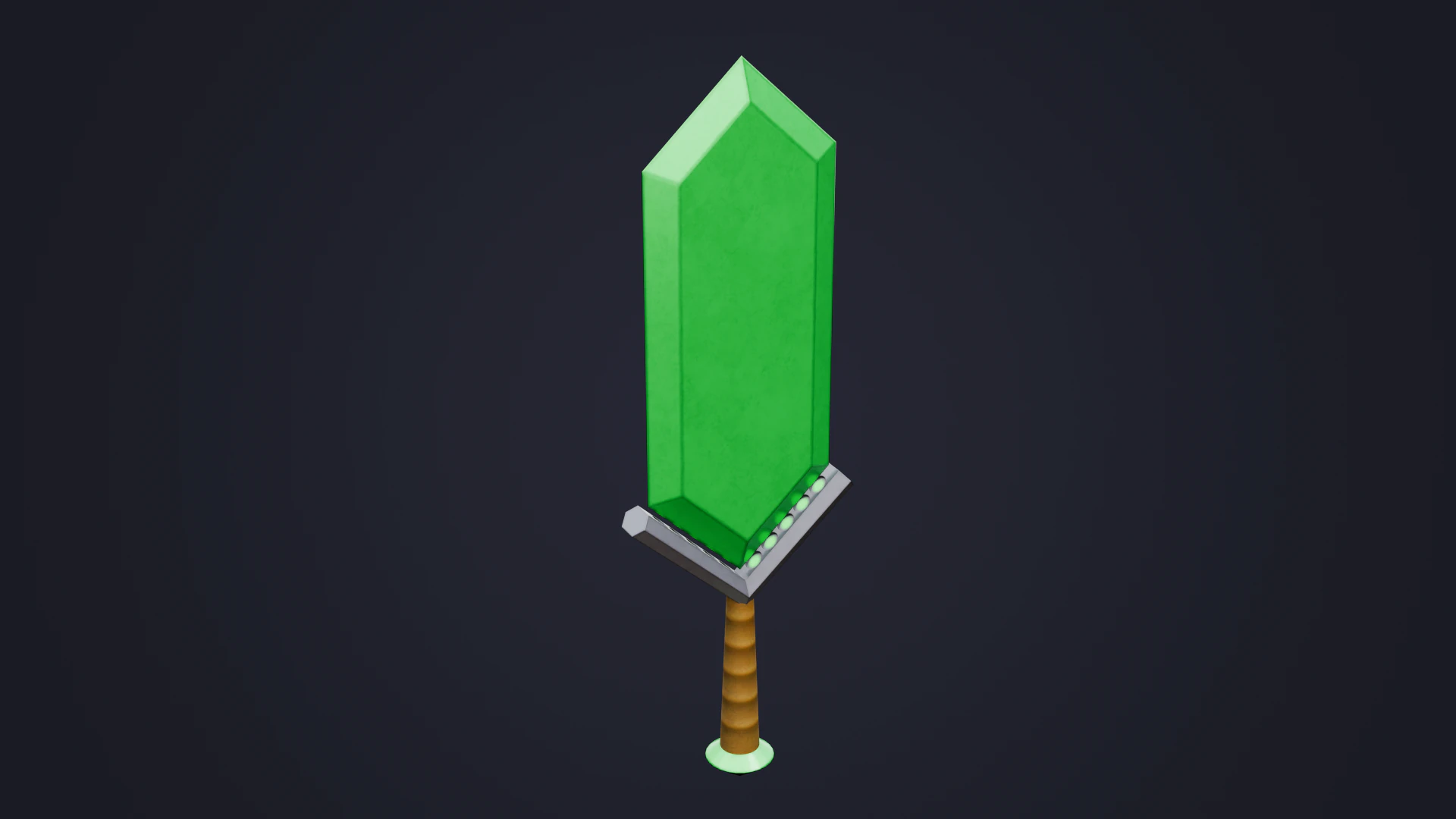 Stylized Emerald Sword 3D Model .c4d .max .obj .3ds .fbx .stl .blend