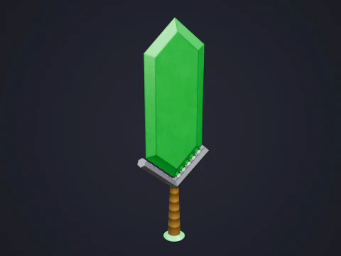 양식화된 에메랄드 검 3D 모델