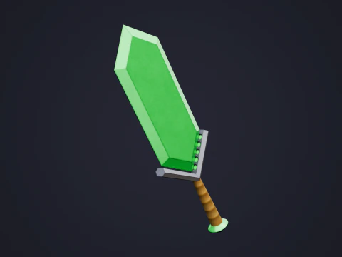 Stylized Emerald Sword 3D Model