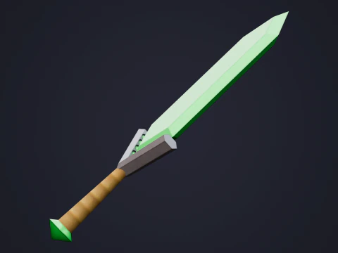 Stylized Emerald Sword 3D Model