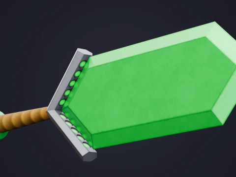 Stylized Emerald Sword 3D Model