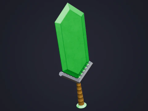 Stylized Emerald Sword 3D Model