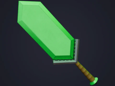 Stylized Emerald Sword 3D Model