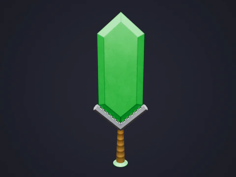 Stylized Emerald Sword 3D Model