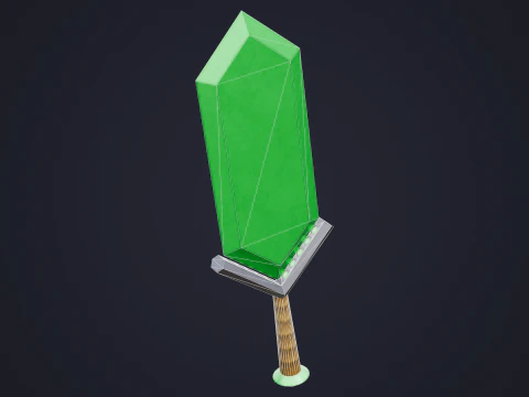 Stylized Emerald Sword 3D Model