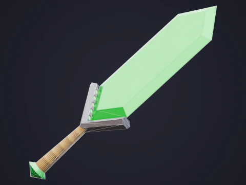 Stylized Emerald Sword 3D Model