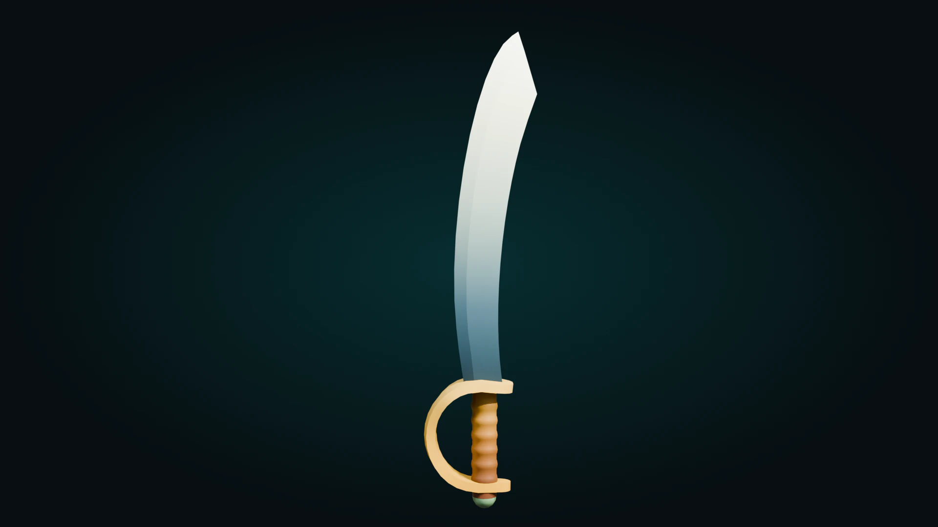 Low Poly Pirate Sword 3D Model .c4d .max .obj .3ds .fbx .stl .blend 