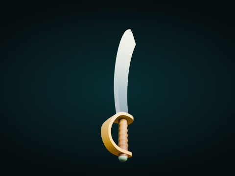 Low Poly Pirate Sword 3D 模型